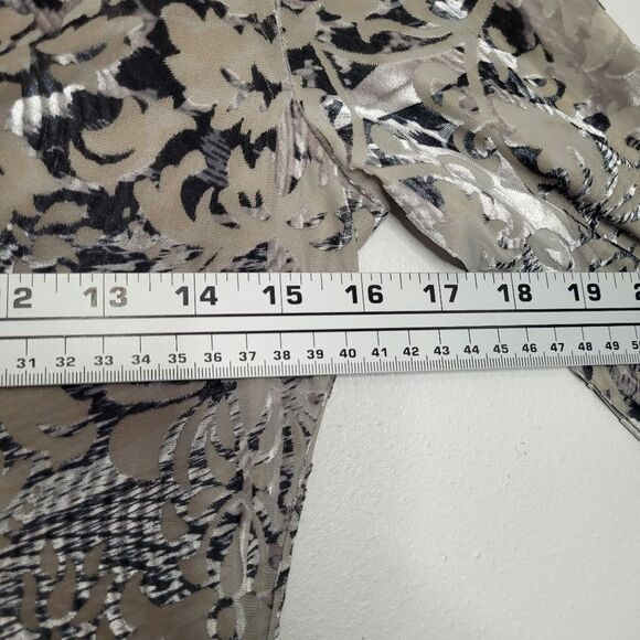 Daytrip silver tan velvet burnout long sleeve whimsigoth witchy top size small - Picture 6 of 7